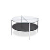 Bayliss 32" Round Tempered Glass and Chrome Cocktail Table