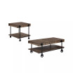 Luther 2 Piece Steel Industrial Coffee End Table Set
