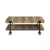 Luther 2 Piece Steel Industrial Coffee End Table Set