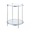 Royal Crest 2 Tier Round Glass End Table with Shelf