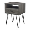 Modern Single Drawer Hairpin Leg Side Table