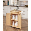 Natural Breakfast Bar Kitchen Cart with Wood Top