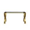 Bella Iron Console Table with Glass Top