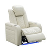 Cali Leather Power Recliner with Power Headrest and Lights