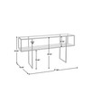 Iron Console Table with Glass Top and Wooden Shelf