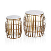 Gold Cage 2pc Nesting Table