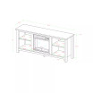 58" Wood TV Stand Console with Fireplace - White