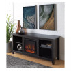 58" Wood TV Stand Console with Fireplace - White