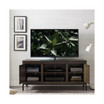 Tableau Vintage-Inspired Oak 56" TV Console on Black Metal Base