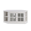 Riley Holliday Cottage White 56" Corner TV Console with Bookcase/Display