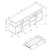 60"L Tv Stand With 2 Drawers in Dark Taupe
