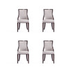 Grand 4-Piece Beech Wood Upholstered Dining Chair Set