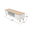 Rowan Mid-Century Modern Two-Toned TV Stand with Glass Shelf