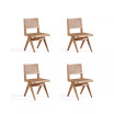 Hamlet 4-Piece Ash Wood and Natural Cane Rectangular Seat Dining Chair