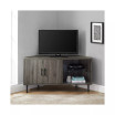 48" 2 Door Glass Shelf Corner TV Console