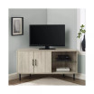 48" 2 Door Glass Shelf Corner TV Console