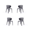 Conrad 4-Piece Woven Tweed Upholstered Dining Chair Set