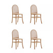 Paragon 4-Piece Ash Wood and Natural Cane Dining Chair