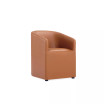 Anna 2 Piece Faux Leather Upholstered Round Dining Armchair Set