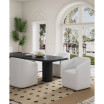 Anna 2 Piece Faux Leather Upholstered Round Dining Armchair Set