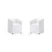 Anna 2 Piece Faux Leather Upholstered Round Dining Armchair Set