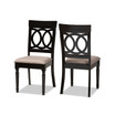 Lucie Modern and Contemporary Fabric Upholstered 2 Piece Dining Chair Set Set