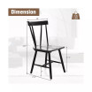 Dining Chairs Set of 2 Windsor Chairs Wood Armless Chairs with Solid Rubber Wood