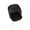Fran Chair in Gold Metal and Velvet Set of 2
