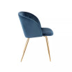 Fran Chair in Gold Metal and Velvet Set of 2