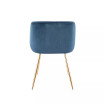 Fran Chair in Gold Metal and Velvet Set of 2