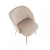 Fran Chair in Gold Metal and Velvet Set of 2