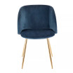Fran Chair in Gold Metal and Velvet Set of 2