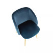 Fran Chair in Gold Metal and Velvet Set of 2