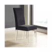 Dalia Modern and Contemporary Dining Chair in Black Velvet with Acrylic Legs - Set of 2