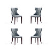 Reine 4-Piece Beech Wood Faux Leather Upholstered Dining Chair Set