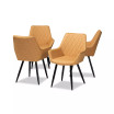 Astrid Mid-Century Contemporary Faux Leather Upholstered and Metal 4 Piece Dining Chair Set