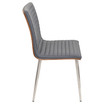Mason Chair with Swivel in Stainless Steel and Faux Leather Set of 2