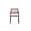 Hamlet 2-Piece Ash Wood and Natural Cane Rectangular Seat Dining Arm Chair