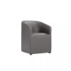 Anna 23.23" L Faux Leather Upholstered Round Dining Armchair