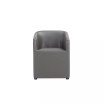 Anna 23.23" L Faux Leather Upholstered Round Dining Armchair