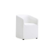 Anna 23.23" L Faux Leather Upholstered Round Dining Armchair