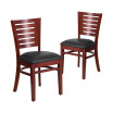 2 Pack Slat Back Wooden Restaurant Chair