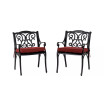 Set of 2 Dining Chairs with Cushions