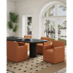 Anna 2 Piece Faux Leather Upholstered Square Dining Armchair Set
