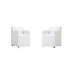Anna 2 Piece Faux Leather Upholstered Square Dining Armchair Set