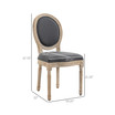 2pc French-Style Linen Backrest Upholstered Dining Accent Chairs, Grey