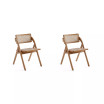 Lambinet 2-Piece Ash Wood and Natural Cane Folding Dining Chair