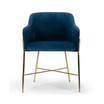 Ana Velvet Arm Dining Chair with Metal Legs