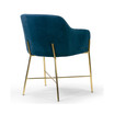 Ana Velvet Arm Dining Chair with Metal Legs