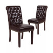 2 Pk Upholstered Rolled Back Parson'S Chair With Nailhead Trim & Finished Frame With Plastic Floor Glides